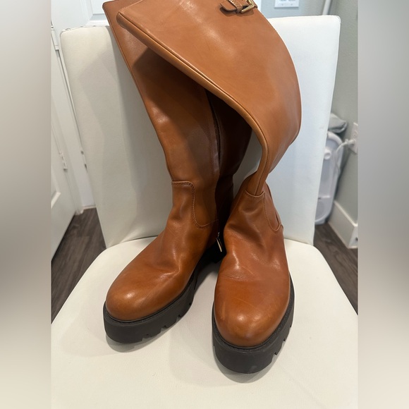 Franco Sarto Brown Knee-High Leather Boots - Picture 4 of 7